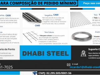 Antes de comprar vergalhão CA50/60 fale com Ricardo & Dhabi Steel