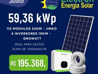 Gerador Energia Solar Fotovoltaica 7000 kWh/M - Inversor: Growatt - POR R$ 195.368,00